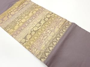 横縞に花唐草模様織出し名古屋帯